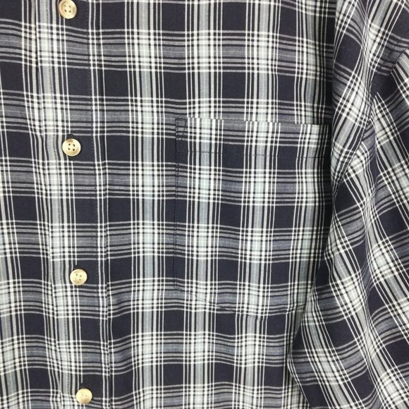 North Crest Mens Shirt Button Down Wrinkle Free Blue Plaid Long Sleeve XL - Picture 4 of 12